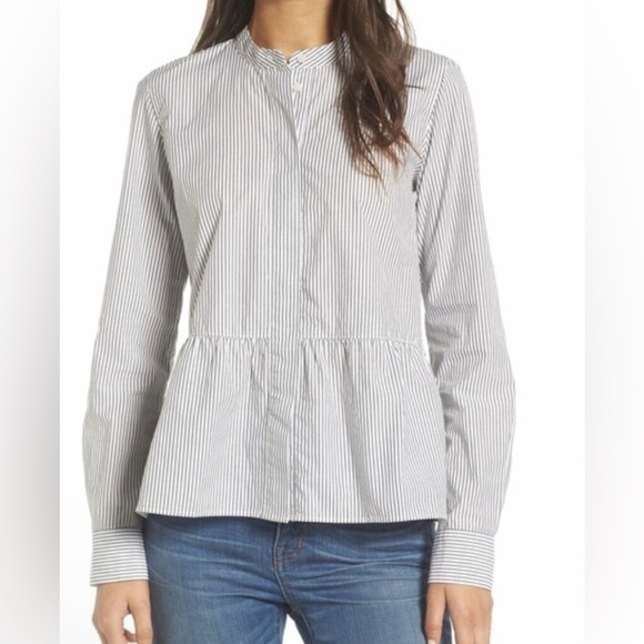 Madewell Tops - Madewell Lakeside Striped Peplum Blouse